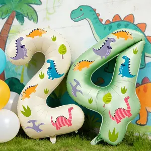 Dinosaur Theme 32 Inch Large Foil Balloons Set with Dinosaur Stickers, Birthday Party Decorations for Adults, Room Decoration, Wedding, Balloon Party Supplies