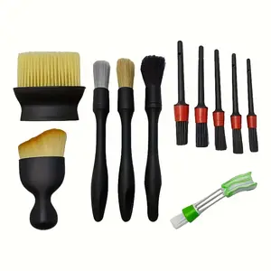 11pcs Professional Car Cleaning Brush Set, Car Detailing Brushes, Air Vent Dust Brush, Interior Gap Cleaning Tool, Non-Electric Plastic Brushes, Eco-Friendly Material, Car Cleaning Kit, Car Detailing Tools, Car Cleaning Supplies, Car Detailing Accessories