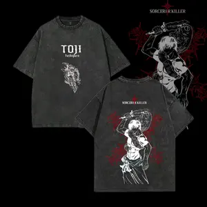 Toji Fushiguro  Washed – Jujutsu Kaisen: Execution The Shibuya Incident * Culling Game Prelude Vintage Oversized Heavy Cotton Double Printed Front & Back Anime Manga T-, emo clothes unknown new york good graphic tees boxy fit shirt Funny Meme T-Shirt