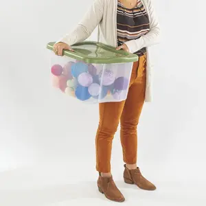 40 Quart EZ Carry Storage Bin with Full Grip Handles Stackable Plastic Container Household Organizing Storage Solutions