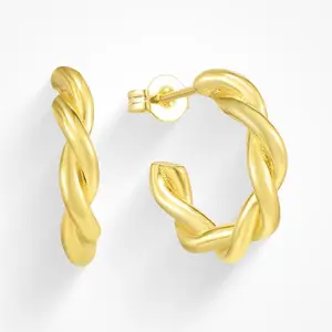EVRY JEWELS Gold or Silver Plated Women's Hypoallergenic Bellini Hoops