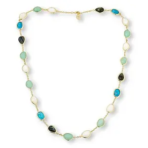 Connie Craig Carroll Jewelry Aspen Multigemstone Bead Station Necklace