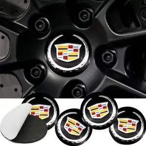 Cadillac Universal Wheel HUB Center Cap Sticker Set, 56mm 4-Piece, Car Exterior Decoration & Personalized Modification Accessories, Car Stickers