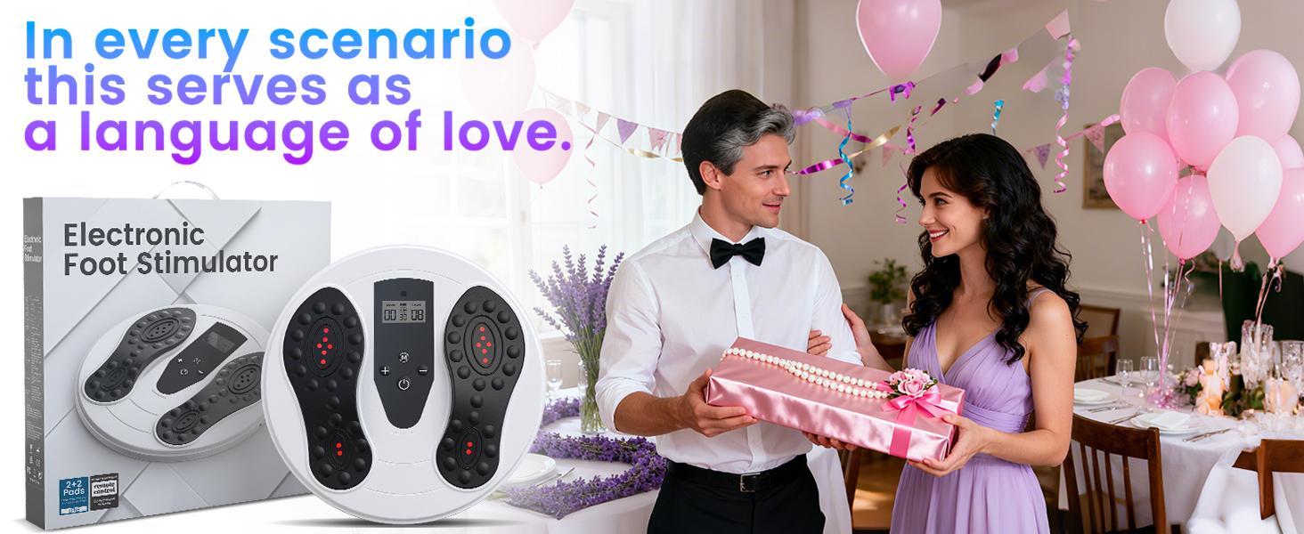 EMS Foot Massager with Infrared Therapy for Neuropathy, Foot Circulation Stimulator for Pain Relief, 10 Modes & 20 Strengths for Plantar Fasciitis, Swelling, Cramps, RLS