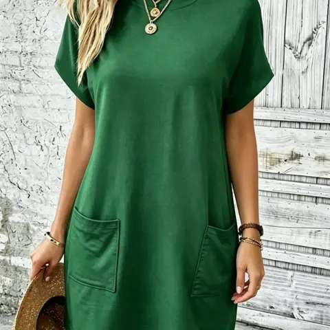 Effortless Loose Minimalist T-Shirt Dress, Ultimate Comfort Fabric, Perfect for Daily Wear, Casual Wear, Easy to Style, Fit