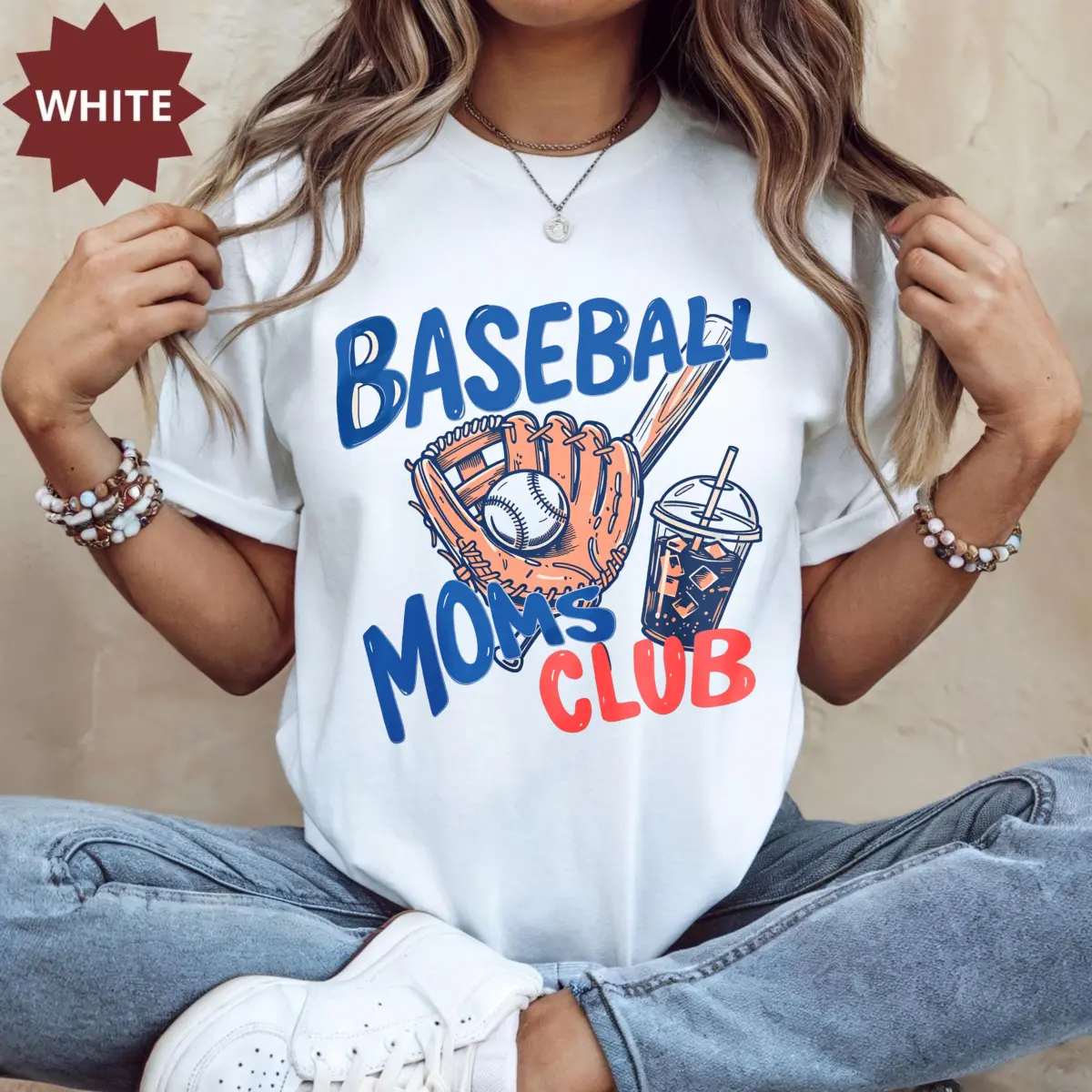 Baseball Moms Club Crop Tee, Baseball Mama Shirt, Gift For Baseball Mom 220g High-Quality Pure Cotton T-Shirt With Minimalist Printing, Soft And Breathable Fabric, Comfortable And Loose, Suitable For All Day Wear, Machine Washable Casual Top