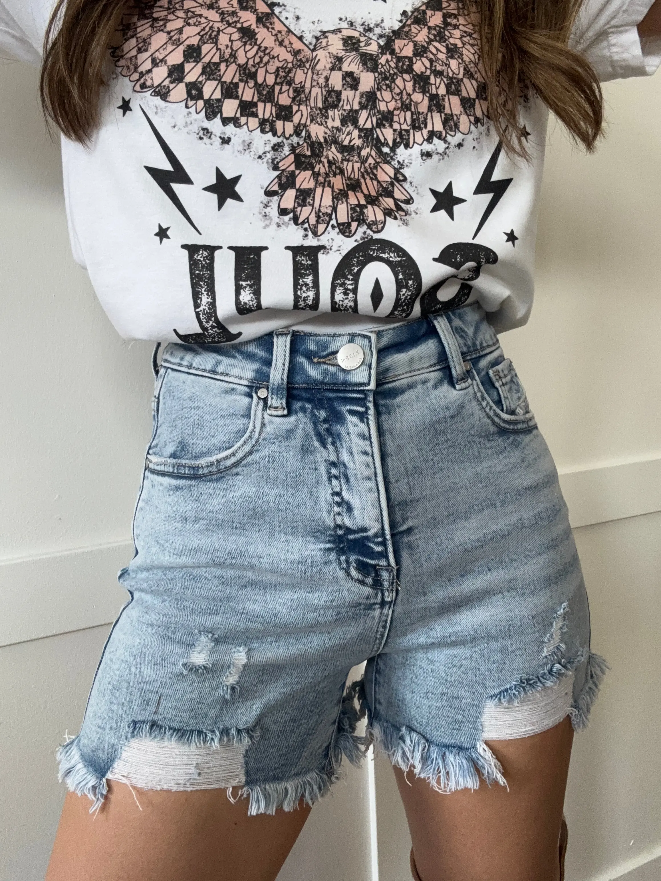 On The Go Shorts - Acid Medium Wash