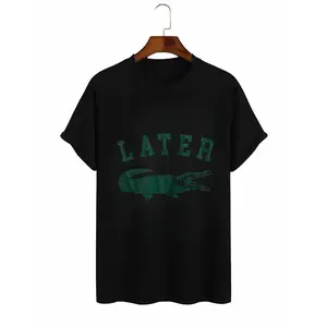 Womens Later Alligator T Shirt Funny Gator Joke Saying Tee for Ladies Funny Womens T Shirts Cute Vintage Fashion Casual Ladies T-Shirt Gift Sarcastic Tops for Women Funny Animal Top Women's Novelty Tees Dark Grey