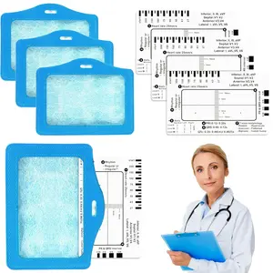 3-Pack 7 Step ECG Ruler Clear EKG Calipers Ruler for ECG/EKG Interpretation ECG Calipers Measuring Tool with Card Holders Follow 7 Step Plan Portable ECG Assessment Tool EKG Badge Card