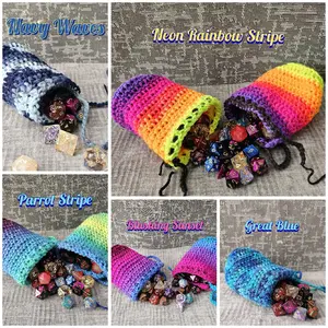 "Dice Goblin" Crochet drawstring dice bags