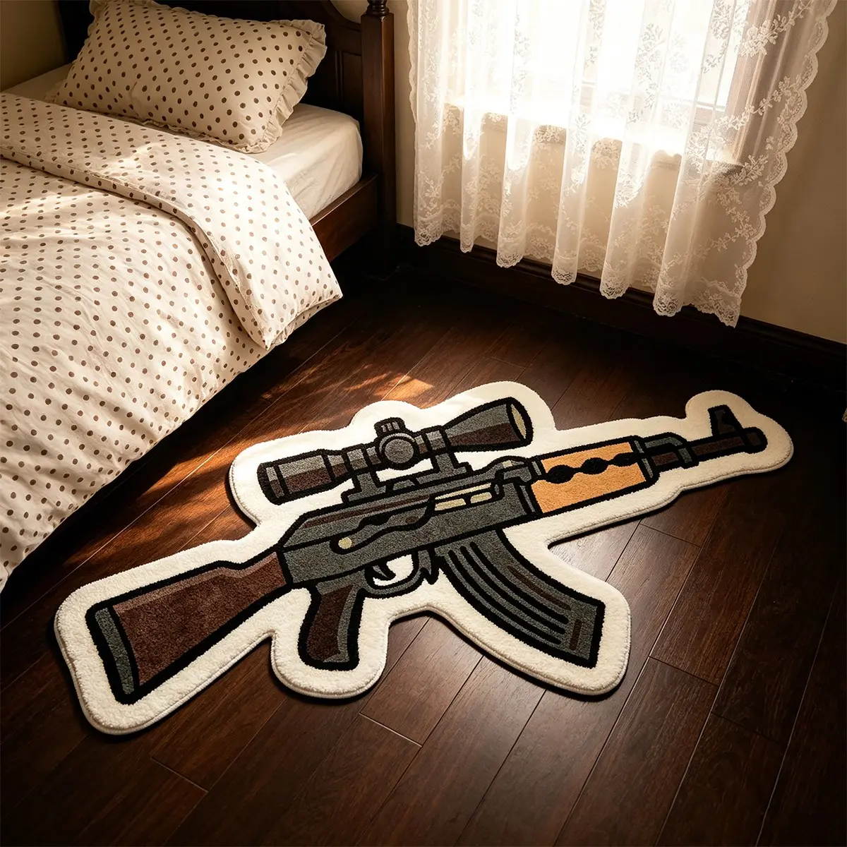 Funny Cartoon Pattern Rug, Soft Bedroom Bedside Carpet, American Style, Holiday Birthday Gift, Living Room Bathroom Kitchen Mat, Washable Area Rug, Home Decor Mat, Home Decorative Rug