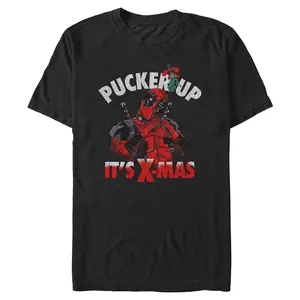 Men's Marvel: Deadpool Pucker Up It's Christmas T-Shirt