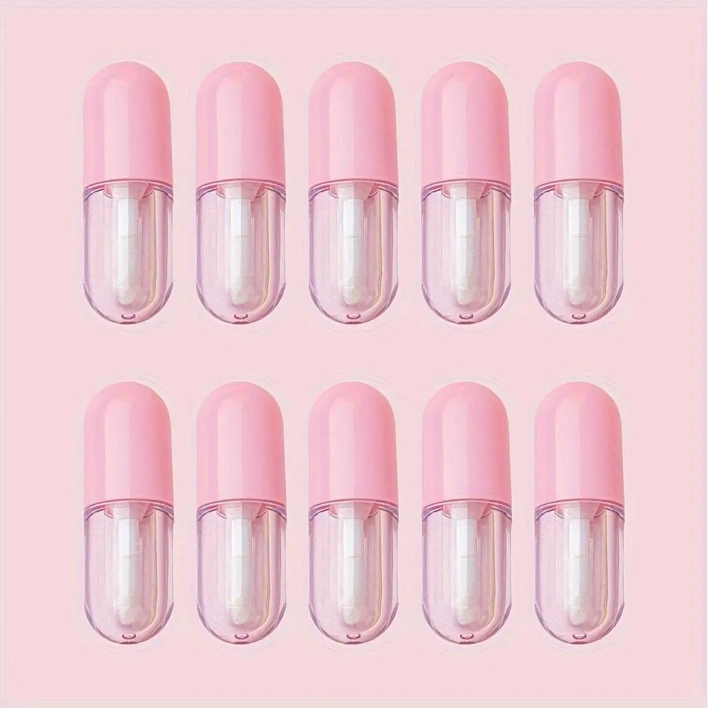 10pcs 0.07oz Refillable Mini Lip Gloss Tube And Balm Bottle Empty Cosmetic Bottles DIY Lip Oil Travel Clear Lipstick Container Makeup Accessories For Women