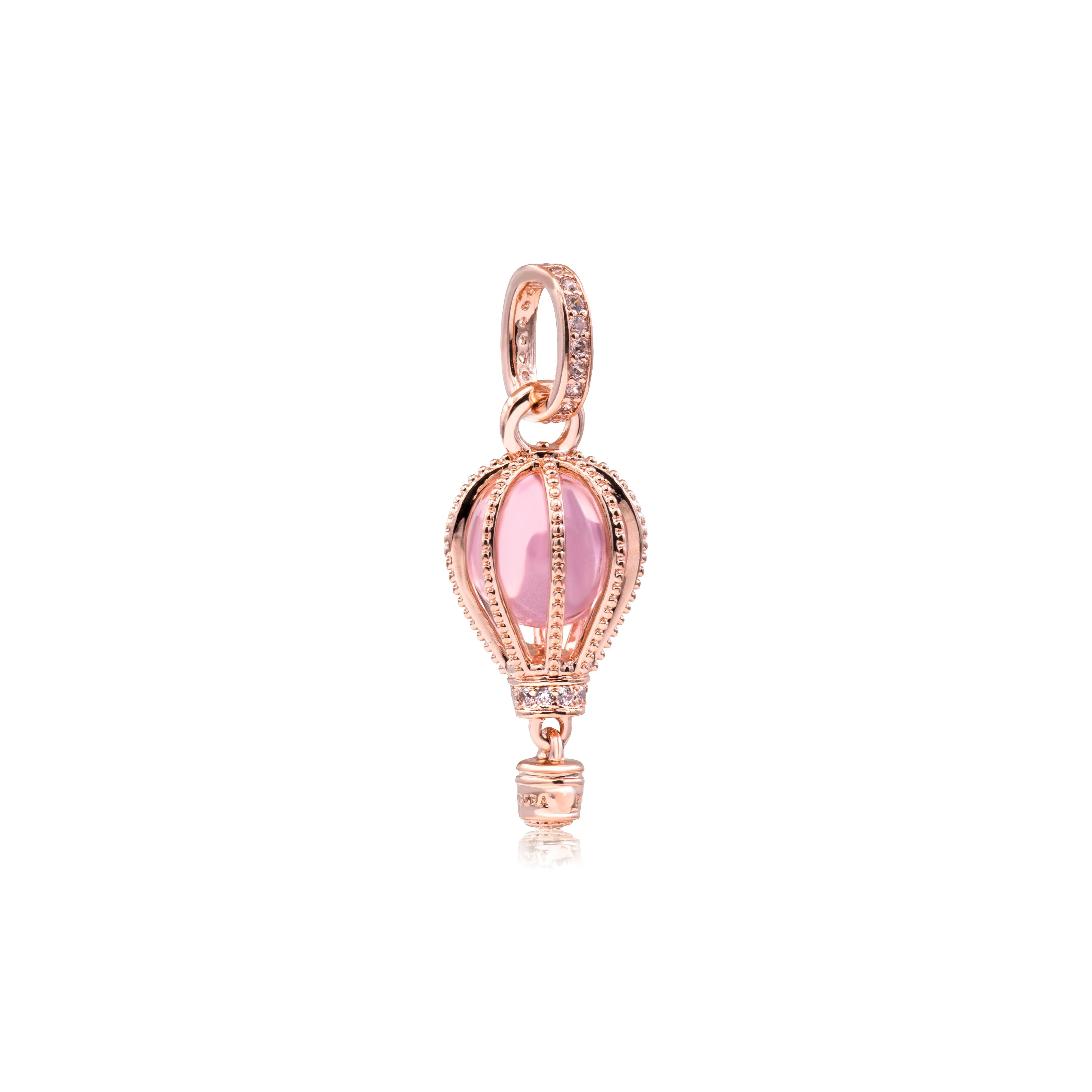 Pandora Pink Hot Air Balloon Dangle Charm 789434C01, Balloon Pendant, Crystal Accents, Hand Finished, Fairy Tale Pink Crystal