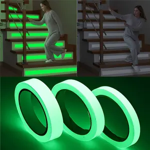 16FT [Glow Safety Tape] Glow-in-the-Dark Stair Safety Tape for Night Visibility Multi-Purpose Glow-in-the-Dark Safety Tape | Mounting Tape Neon Green Adhesive Strips for Cars, Walls, Stairs, Home Decor - Reflective Security Tape for Indoor/Outdoor Use