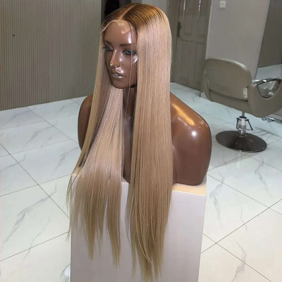 Ash Blonde Wig Human Hair 13x4 13x6 Transparent Lace Front Wigs Human Hair 180 Density Ash Blonde Straight Lace Front Wigs for Women Ombre Blonde Colored HD Lace Frontal Wig Pre Plucked