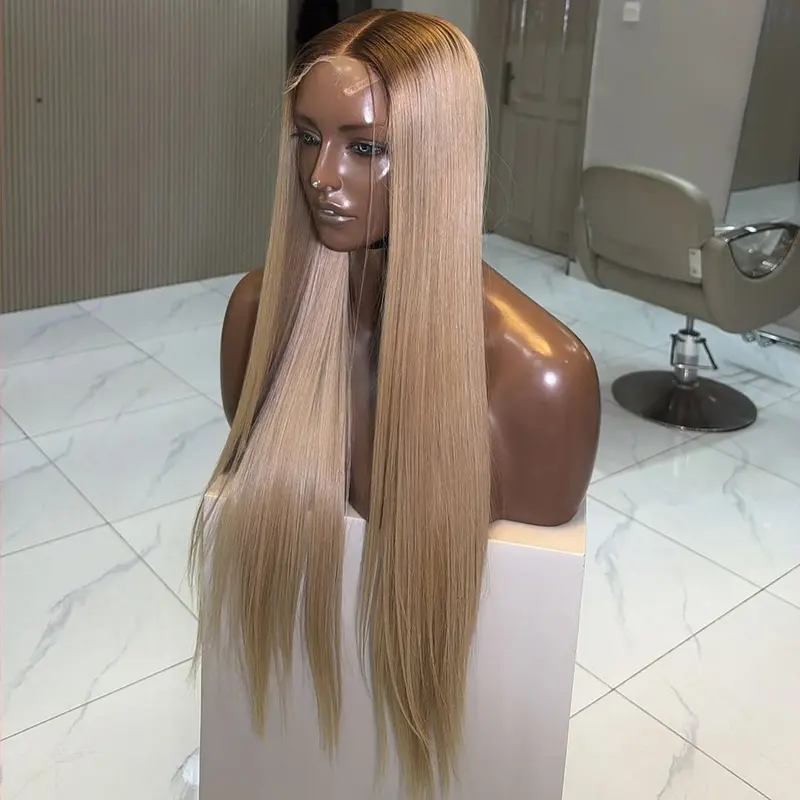 Ash Blonde Wig Human Hair 13x4 13x6 Transparent Lace Front Wigs Human Hair 180 Density Ash Blonde Straight Lace Front Wigs for Women Ombre Blonde Colored HD Lace Frontal Wig Pre Plucked