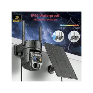 Hawkray [10x Zoom] 2K Low-Power CCTV Solar-Wireless Outdoor Security Camera, 360 °   Pan/Tilt, Color Night Vision, PIR Motion Detection, Spotlight & Siren Two-Way Audio And IP66 Waterproof