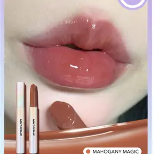 SHEGLAM Pout-Perfect Shine Lip Plumper-Hot Cocoa Moisturizing Plumping Solid Lip Gloss Non-Stick Nourishing Lip Plumping Serum Coconut Oil Lipstick Lip Cosmetics Gift Brown Lip Plumper