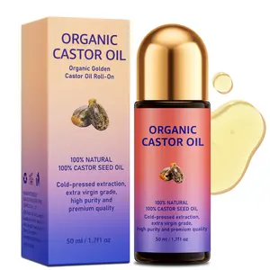 100% Pure Organic Castor Oil Roll-On for Face and Under Eyes - Cold Pressed Hexane Free - Natural Hydrating Serum for Dark Circles, Fine Lines, Wrinkles & Puffiness - Anti-Aging Moisturizer for Skin Repair - Portable Rollerball Applicator