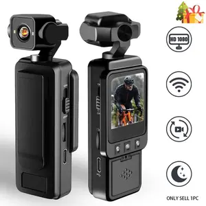 1080P Action Camera with 180° Rotating Lens, Wearable Body Camera, IR Night Vision, 6x Zoom, Portable Sports DV, Suitable for Cycling, Vlogging, Wifi Sports Camera