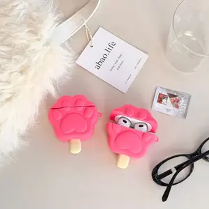 1 Cat Paw Ice Cream Earphone Case, Adorable Wireless Bluetooth Earphone Case, Durable, Stylish and Protection Accessory, Suitable for AirPods Pro 3/3/4/Pro/Pro2 (Different models may have slight variations in shape)