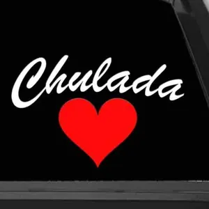 Decal Sticker Vinyl Chulada with Heart Calcomania para Trocas o carro Spanish Decal for Computer Chula Gift (5" x 3.25", Purple)