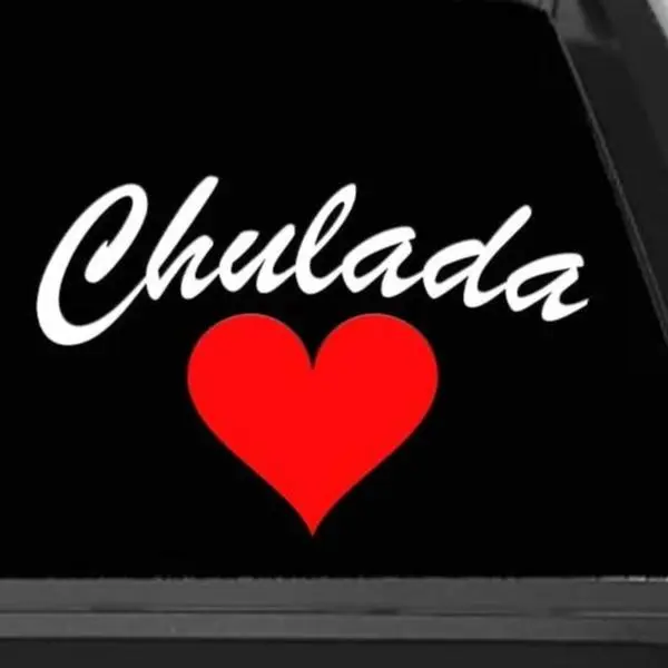 Decal Sticker Vinyl Chulada with Heart Calcomania para Trocas o carro Spanish Decal for Computer Chula Gift (5" x 3.25", Purple)