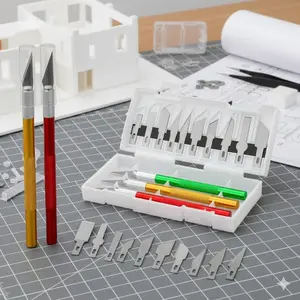 13-Piece Aluminum Engraving Pen Set - Multi-Function Precision Carving Tools with Sharp Steel Blades, 360° Rotating Tip, Anti-Slip Grip for DIY Crafts, Model Making, Leather, Paper & Plastic Art