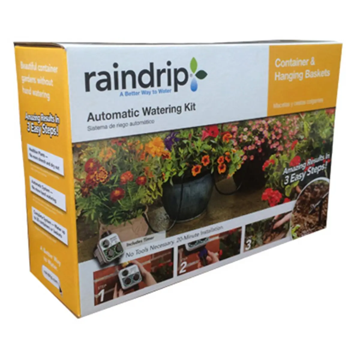 Raindrip R560DP Automatic Drip Irrigation Kit with Drippers for Home Garden Watering & Irrigation Needs, Automatic Drip Irrigation Drippers