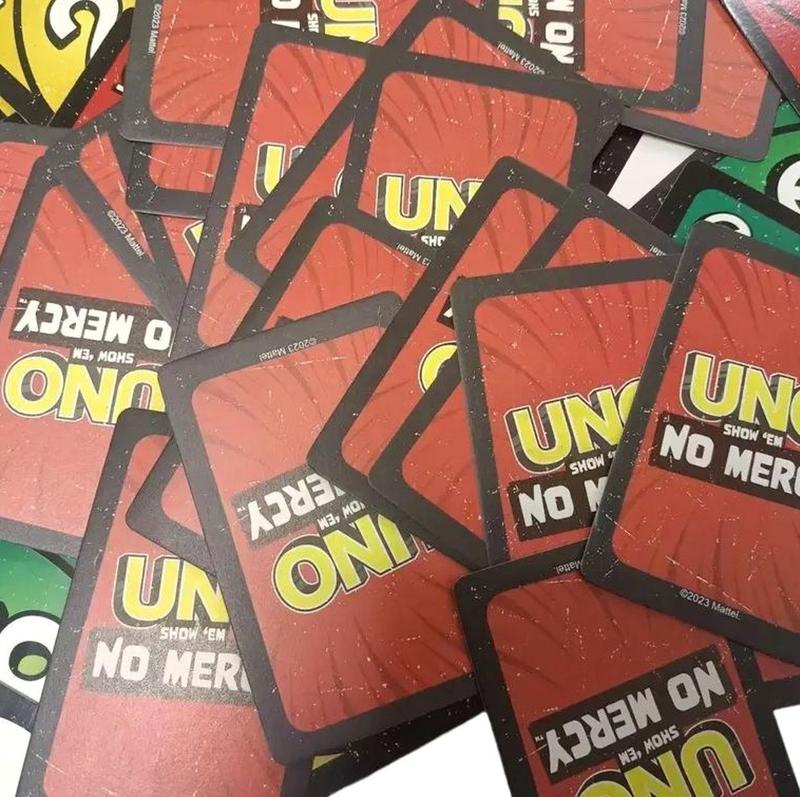 UNO SHOW EM NO MERCY PLUS OPTION 210 & 196 Cards with more Extended Function Cards, Card Game for 2-10 Players card game cards game, Longer time playing, TOP CARD GAME