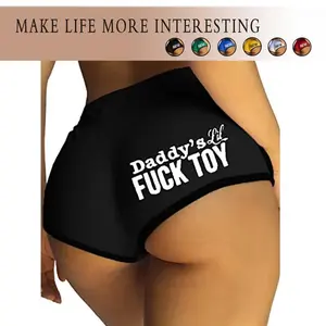 Women's Plus Size Lingerie Yoga Fitness Shorts V Neck Hip Line Fashion Fun Letter Print Shorts Sexy Lingerie Fabric Panties