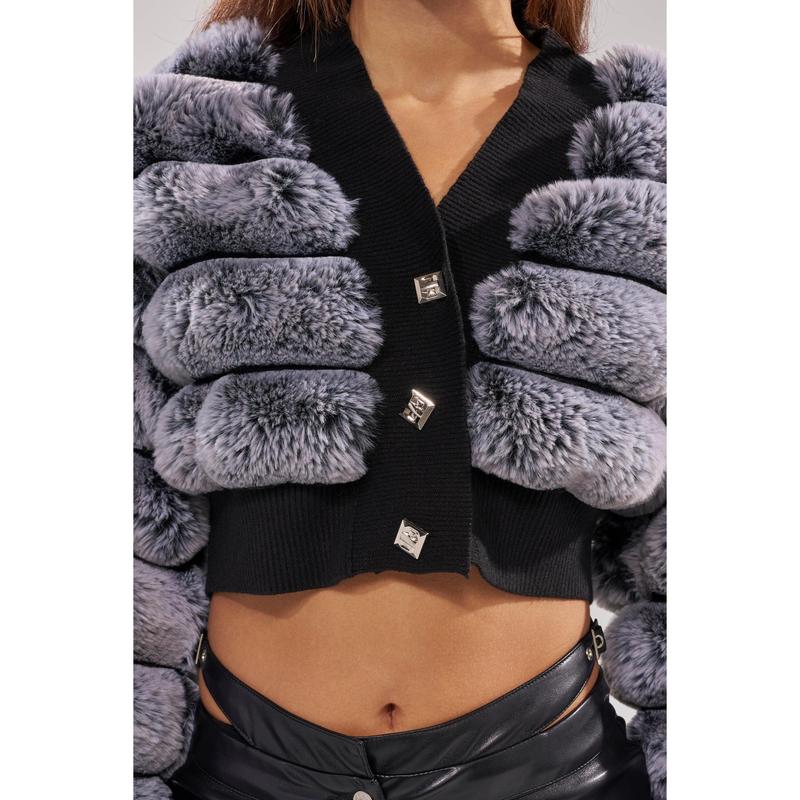 WILD HEART FAUX FUR CARDIGAN