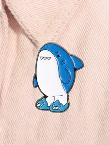 Cute Shark Enamel Pin Ocean Animal Metal Brooch Lapel Backpack Badge Fashion Jewelry Accessories Gift for Friends Fashion Accessory