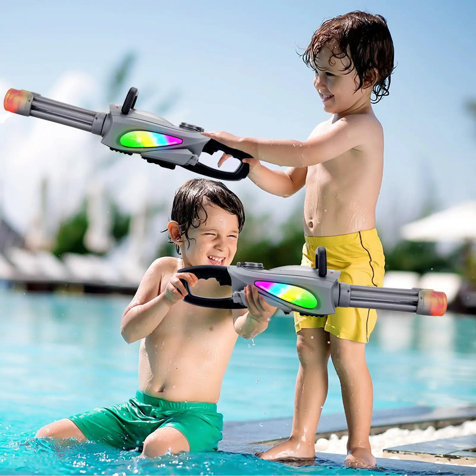 [SummerFinds]Ultimate Dual-Barrel Water Gun – Unleash the Splash Power! Blasters Sport，  Perfect Gift for Christmas, Birthday,  toddler gift Automatic Squirt Watergun Waterblaster