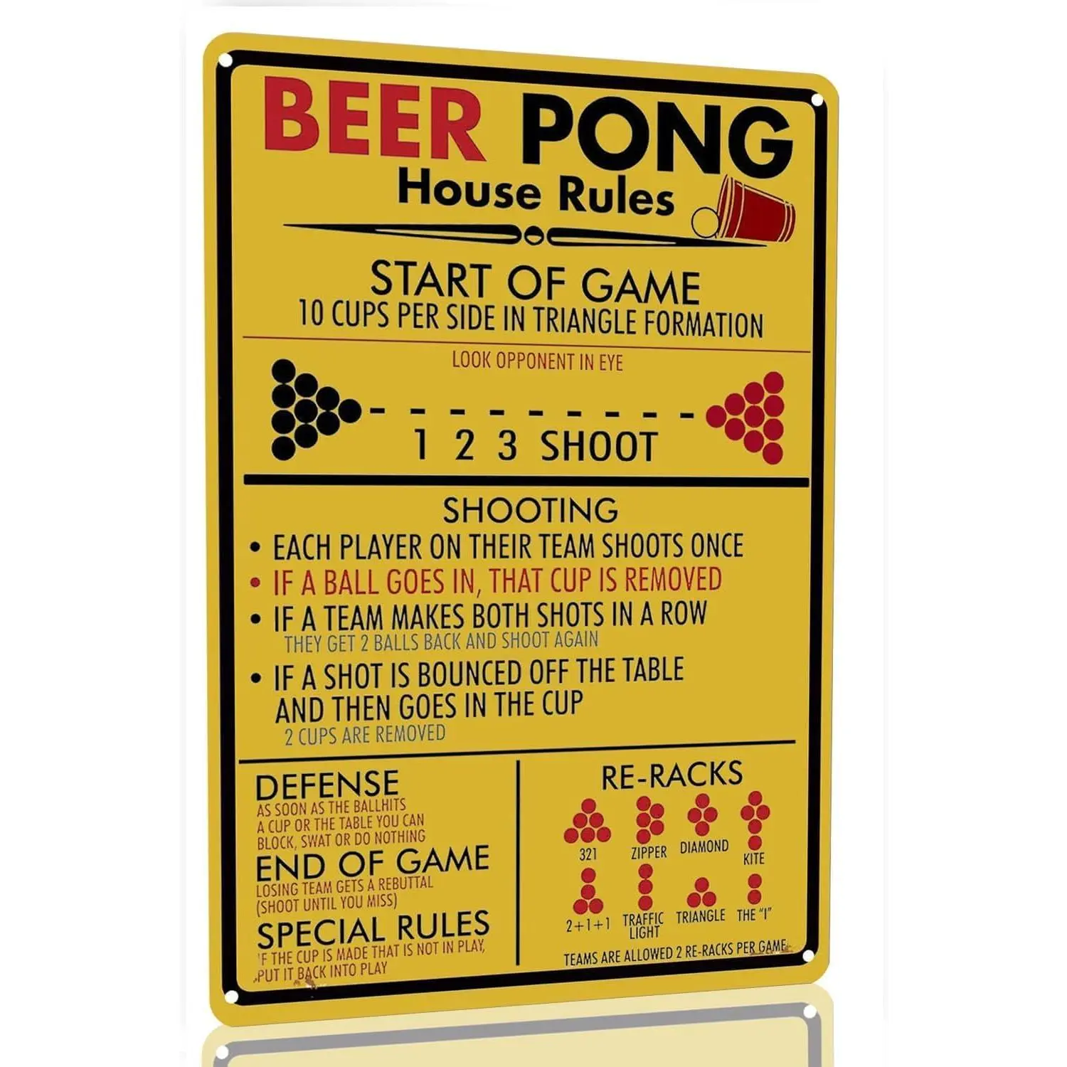 Retro Vintage 8x12 in Aluminum Tin Garage Sign - Beer Pong House Rules Wall Art, Home Decoration for Garage, Ideal Gift for Game Enthusiasts Acrylic Plaque Sign Yard Sign
