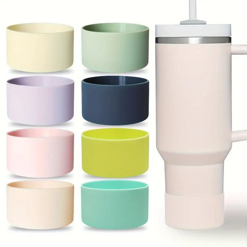 Silicone Water Bottle Boot, Compatible with 20/30/40oz or 12-24oz More Bottles with 2.95in Bottom, Anti-Slip Protective Sleeve for Water Bottle, Candy Color Series Protects Cup Accessories