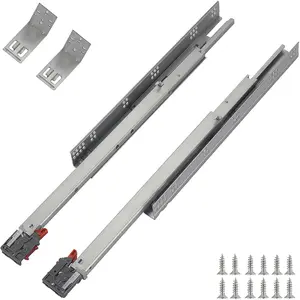 18 Inch Full Extension Undermount Soft Close Drawer Slides (1 Pair) - Concealed Drawer Runners with Mounting Screws and Brackets