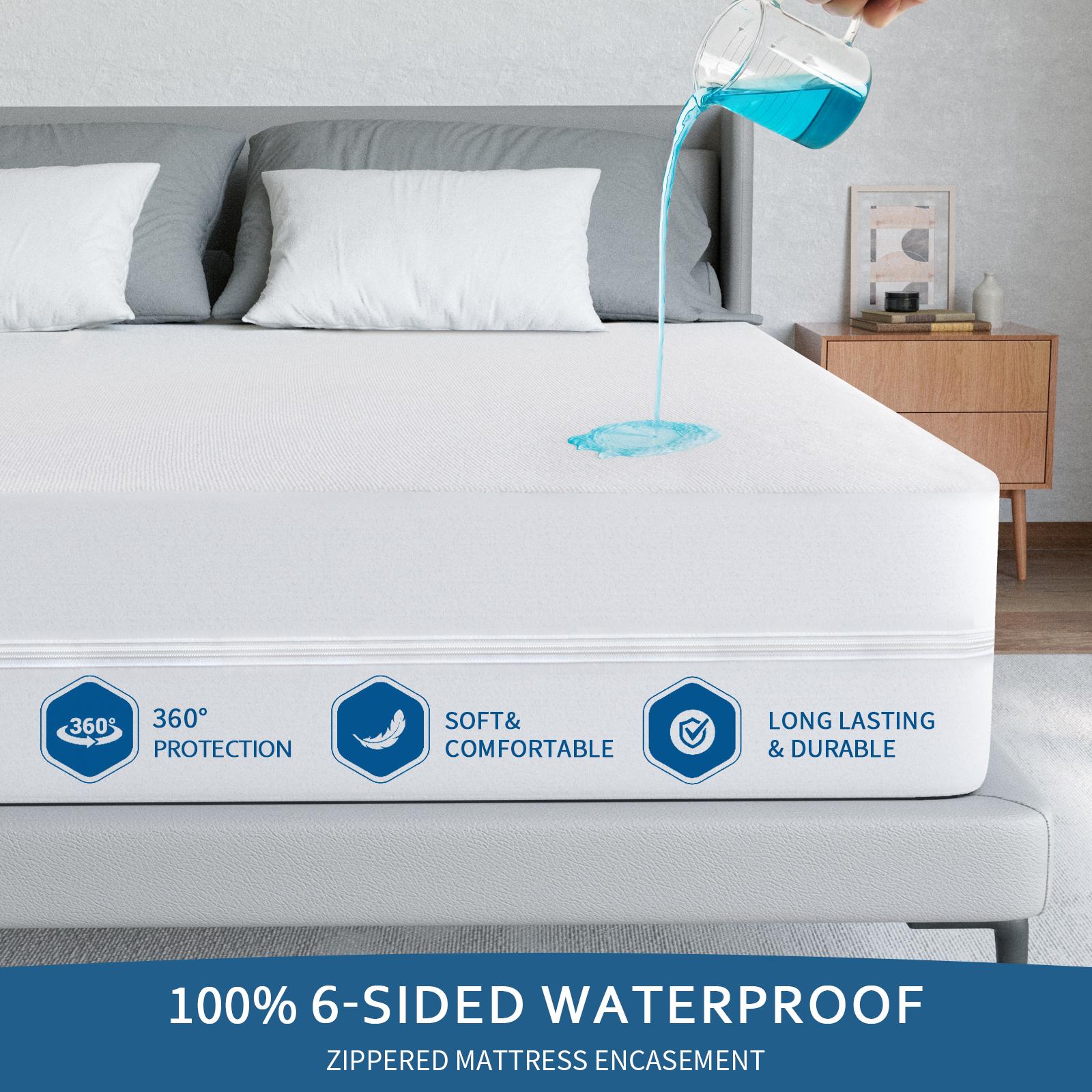 Moonsea Soft Terry Zippered Mattress Encasement, 6-Sided Waterproof Bed Bug Dust Mite Proof Mattress Protector, Breathable Noiseless Absorbent Mattress Cover Fitted Sheet with Deep Pocket 360° Protection, Machine Washable #TiktokShopSpringGlowUp Moonsea Soft Terry Zippered Mattress Encasement, 6-Sided Waterproof Bed Bug Dust Mite Proof Mattress Protector, Breathable Noiseless Absorbent Mattress Cover Fitted Sheet with Deep Pocket 360° Protection, Machine Washable #TiktokShopSpringGlowUp