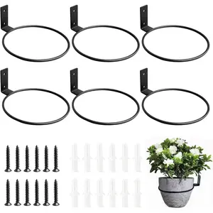 6 Pack 6 Inch Wall  Holder,Metal  Hanger Indoor,Wall Planters For Indoor ,Black