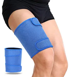 Adjustable Thigh Support Brace, Breathable Neoprene Compression Sleeve, Muscle Support for Workout, Running & Gym, Comfortable Fit