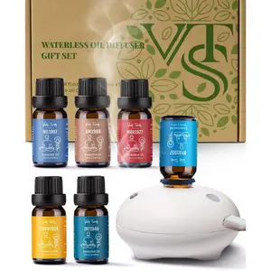 Hotel Scented Essential Oils Set with Waterless Diffuser, Fragrance Oil Blends for Diffusers, Luxury Home Scents - Inspired by 5-Star Hotels, Air Freshener Aromatherapy Gifts for Women Men Floral Christmas diffuser Industrial Woody Perfume Flower