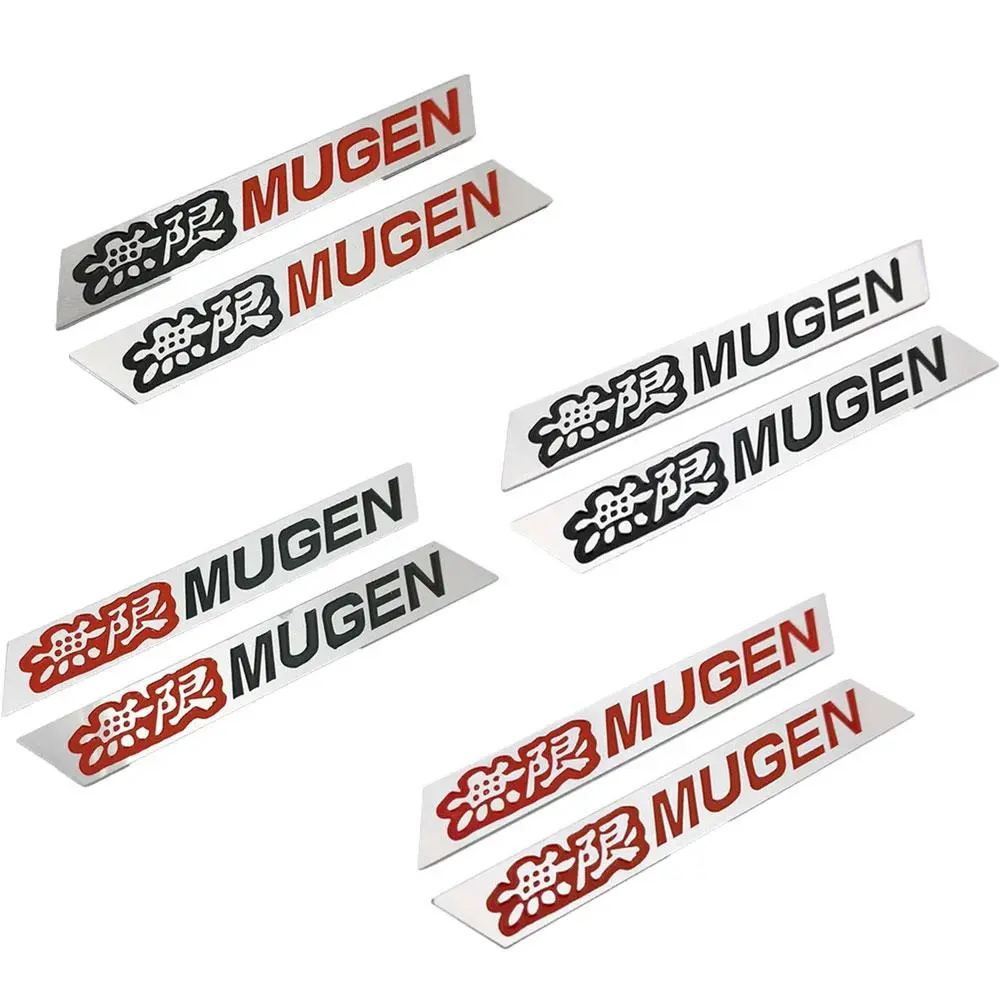 2pcs 3d Aluminium Logo Mugen Badge Sticker Car Fender Side Emblem Label For Sticker Car Accessories