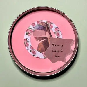 LUXE Jar Lid Fridge Magnet Vintage Aesthetic with Text There is More to Love Pink Floral Design