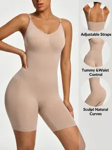Women's Seamless Bodysuit Shapewear Solid Yoga Bodysuit