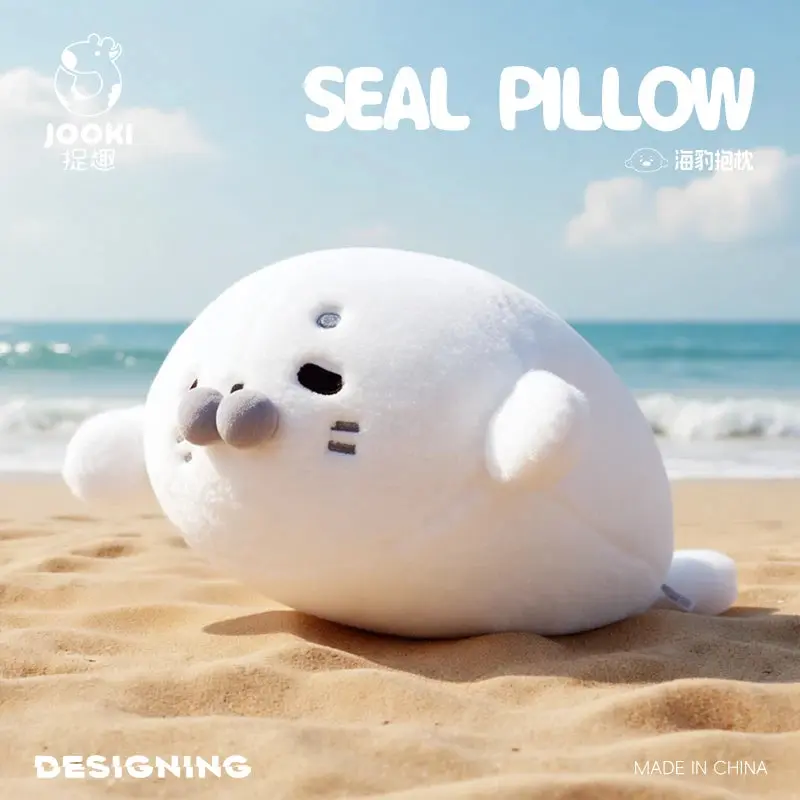 45CM Lovely Seal Plush Pillow Simulation Marine Animal Doll Soft Round Seal Plushie Cushion Toy Birthday Gifts