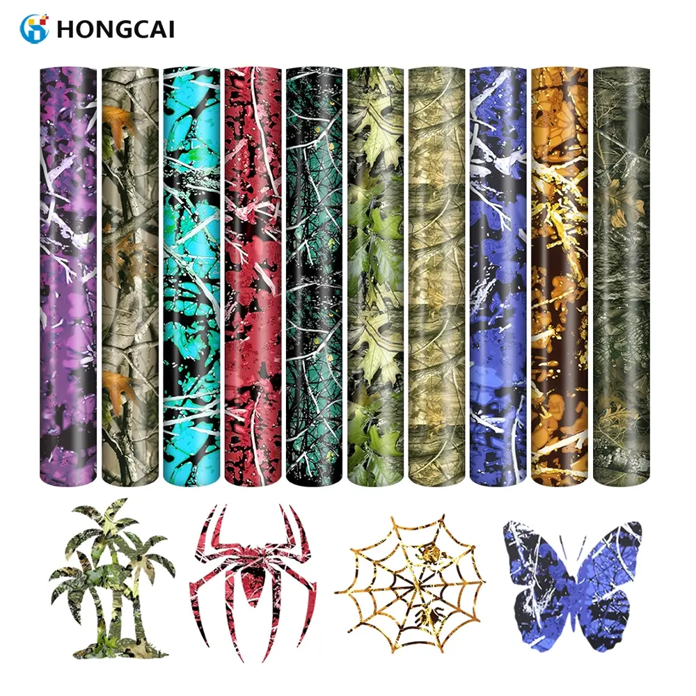 10 Piece Multicolor Camouflage Texture Heat Transfer Vinyl Stickers, Diy Material, 30cm X 25cm, DIY Iron-On Patterns for Clothing, T-Shirts, Bags, Pants