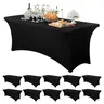 [1/2/4/6/10 Pack] 6FT Fitted Stretch Tablecloth - 230 GSM, 72Lx30Wx30H in, Lightweight, Durable, Smooth, Washable, Wrinkle-Resistant Rectangle Table Cover for Parties, Christmas, Easter, Lemonade Stands, Party Decoration Supplies