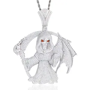【#CZP1204】 Eclipse Death Pendant UCCIYO Pendant Copper Zircon Pendant for Women Men Hip Hop Jewelry Gift summerwins
