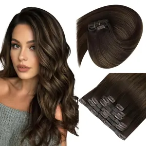 Sunny Seamless Clip in Hair Extensions PU Weft Human Hair Clip in Extensions for Women